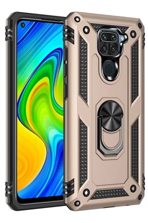 Sh Newface Xiaomi Redmi Note 9 Kılıf Sofya Yüzüklü Silikon Kapak - Gold Najmaddin