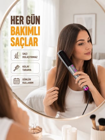 Mey Mey İthalat Elektriklenme Önleyici İyonik Saç Şekillendirme Fırçası Najmaddin