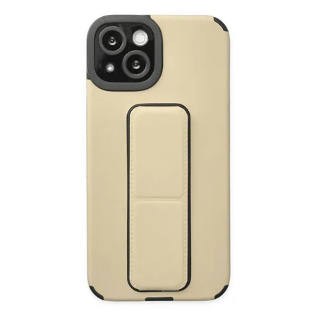 Bez iPhone 14 Plus Kılıf Mega Standlı Silikon - Gold Najmaddin
