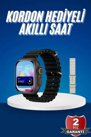 Mey Mey İthalat Ultra Akıllı Saat 49 Mm Çift Kordonlu Arama Cevaplama Bluetooth Bağlantılı Najmaddin