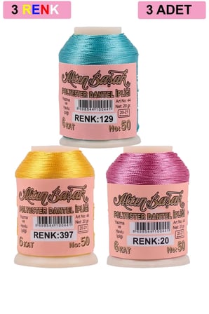 Tedar 3 Adet Altınbaşak Oya ve Dantel İpi 20 gr - Royaleks - No: 397 - 020 - 129 Najmaddin