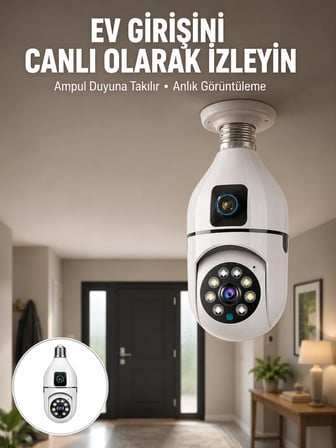 Mey Mey İthalat 1080P WiFi Ampul Güvenlik Kamerası – Gece Görüş & Uzaktan Erişim Yeni Nesil Najmaddin