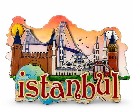 MEPA Najmaddin İstanbul Temalı Ahşap Buzdolapı Süsü Magnet Alk5938 Najmaddin