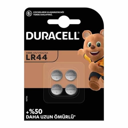 Sh Duracell Lr44 1.5 Volt Düğme Pil (4'lü Paket) Najmaddin