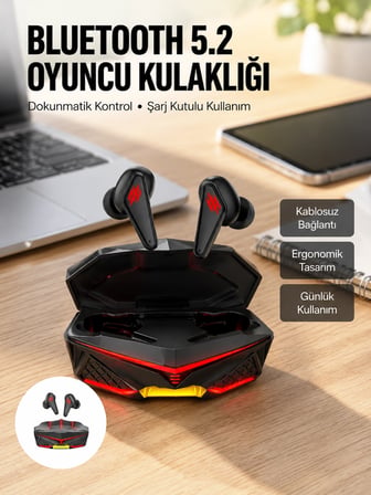 Mey Mey İthalat Profesyonel TWS Işıklı Kablosuz Bluetooth Kulaklık  Kulaklığı Yeni Nesil Najmaddin