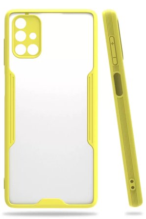 Sh Newface Samsung Galaxy M51 Kılıf Platin Silikon - Sarı Najmaddin