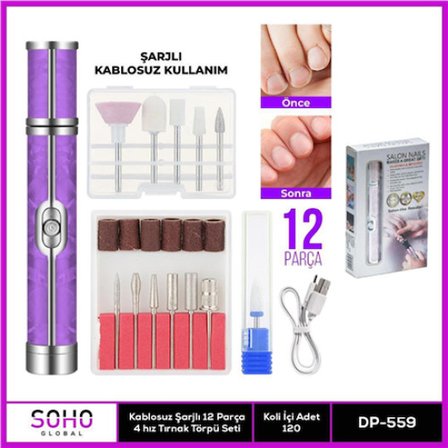 Emin ŞARJLI 12 BAŞLIKLI MANİKÜR SETİ Najmaddin