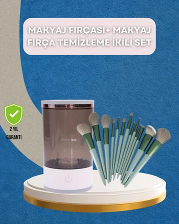 Karg 13 Parça Makyaj Fırça Seti + Otomatik Fırça Temizleyici Najmaddin