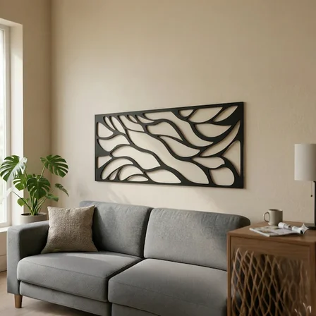 Bez Soyut Desenli Duvar Tablosu MDF Lazer Kesim Modern Minimal Estetik Duvar Süsü Najmaddin