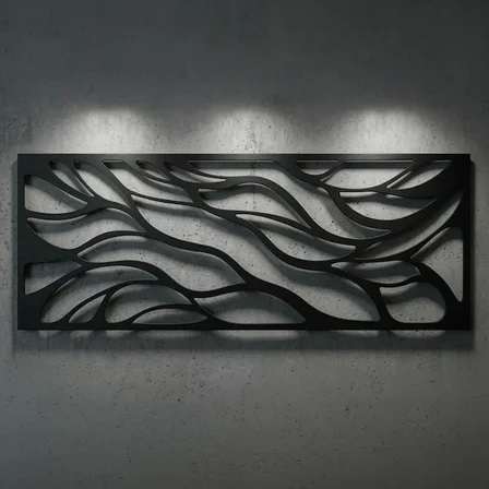 Bez Soyut Desenli Duvar Tablosu MDF Lazer Kesim Modern Minimal Estetik Duvar Süsü Najmaddin