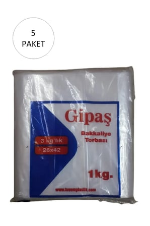 Tedar Bakkaliye Naylon Torba 3'kg lık 26x42 cm 5 Paket (Takriben 825 Adet) Najmaddin
