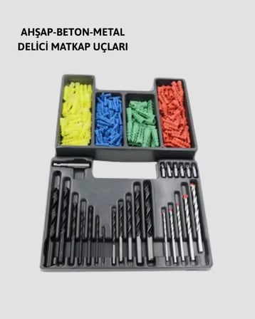 Mey Mey İthalat Kapsamlı Matkap Ucu Seti Organizer Kutulu Ahşap Metal Beton Delme Yeni Nesil Najmaddin