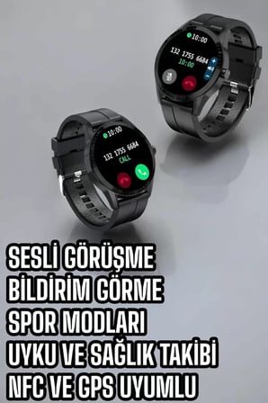 Hepsi Akıllı Saat Sesli Görüşme Bluetooth Bağlantılı 3 Kordonlu Najmaddin