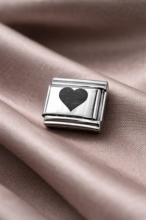Bez Çelik Kalp Charm – Parlak Çelik Bileklik Aksesuarı | Sevgi Temalı Modüler Charm Najmaddin