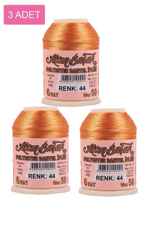 Tedar 3 Adet Altınbaşak Oya ve Dantel İpi 20 gr - Royaleks - No: 044 Najmaddin