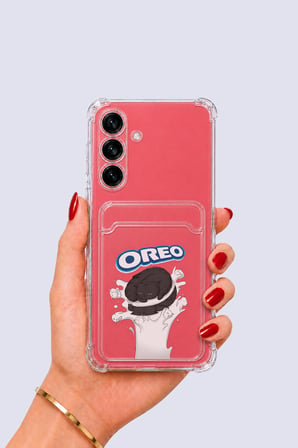 Hepsi Samsung Galaxy S25 Kartlıklı OREO Desenli Kılıf Najmaddin