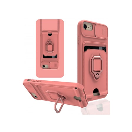 Bez iPhone 7 Kılıf Zuma Kartvizitli Yüzüklü Silikon - Pembe Najmaddin