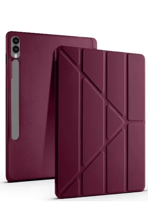 Sh Newface Samsung Galaxy X610 Tab S9 Fe Plus 12.4 Kılıf Kalemlikli Mars Tablet Kılıfı - Mürdüm Najmaddin