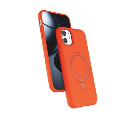 Bez iPhone 11 Regal Magsafe Standlı Kapak - Turuncu Najmaddin