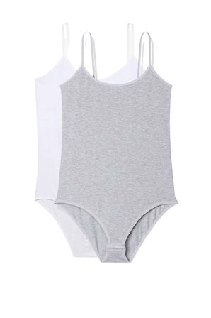 Tedar 2 Adet İp Askılı Kadın Çıtçıtlı Body Beyaz ve Gri Najmaddin