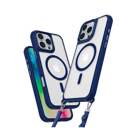 Bez iPhone 16 Pro Max Kılıf Enka Magsafe Silikon Kılıf - Lacivert Najmaddin