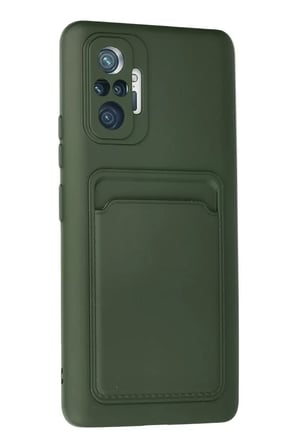 Mey Mey İthalat   Redmi Note 10 Pro Kılıf Kelvin Kartvizitli Silikon - Koyu Yeşil Najmaddin