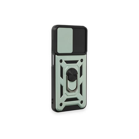 Bez Galaxy M14 5G Kılıf Pars Lens Yüzüklü Silikon - Yeşil Najmaddin