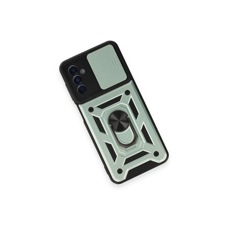 Bez Galaxy M14 5G Kılıf Pars Lens Yüzüklü Silikon - Yeşil Najmaddin