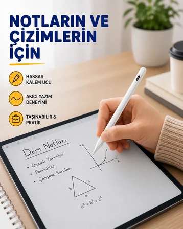 Mey Mey İthalat Yüksek Hassasiyetli Eğim Sensörlü Dijital Kalem – USB-C Hızlı Şarjlı Yeni Nesil Najmaddin