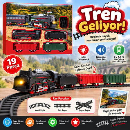Ticaret 5116 TREN SET KLASİK 19PRÇ BO SES IŞIK Najmaddin