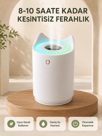 Mey Mey İthalat Ultrasonik Hava Nemlendirme Cihazı 7 Renk LED Aromaterapi Difüzör Najmaddin