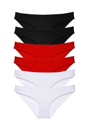 Tedar 6 adet Süper Eko Set Likralı Kadın Slip Külot Siyah Kırmızı Beyaz Najmaddin