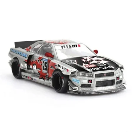 Ticaret Model Araç x KaidoHouse 1/64 Nissan Skyline GT-R (R34) Kaido Star Racing V1 Najmaddin