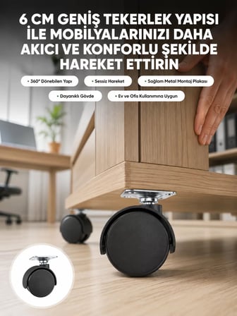 Hepsi Kilitsiz 6 cm Tekerlek Ayak Tek Adet Najmaddin