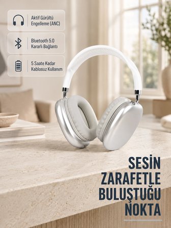 Karg Bluetooth 5.0 Kulak Üstü Kulaklık – Uzamsal Ses, Gürültü Engelleme, Ergonomik Tasarım Najmaddin