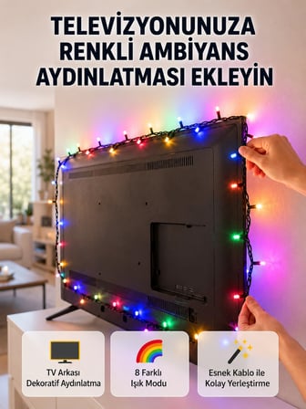Mey Mey İthalat 8 Modlu LED Işık Zinciri İç Mekan Dekoratif Aydınlatma Yeni Nesil Najmaddin