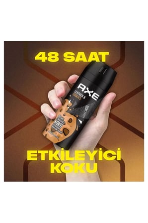 Tedar 2 Adet Axe Erkek Sprey Deodorant Leather & Cookies 48 Saat Etkileyeci Koku 150 ml Najmaddin