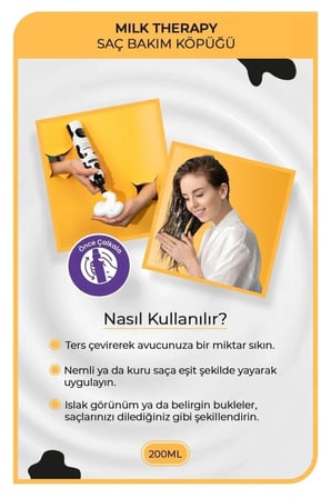 Tedar Milk Therapy Kremsi Saç Bakım Köpük 200 ML - Besleyici Koruyucu - mrfs Najmaddin