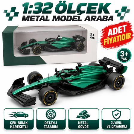 Ticaret RW5132 1:32  F1 ÇEK BIRAK ARABA METAL MODEL ARABA adet fiyatıdır Najmaddin