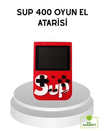 SUP Retro El Konsolu – 500 Oyun, TV Bağlantılı, 3 İnç Ekranlı Şarjlı Mini Atari Najmaddin