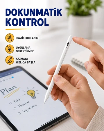 Mey Mey İthalat Yüksek Hassasiyetli Eğim Sensörlü Dijital Kalem – USB-C Hızlı Şarjlı Yeni Nesil Najmaddin