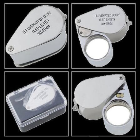 Tedar Kontrol, Için Özel Kutulu Metal Işıklı Lup 30x21 Najmaddin