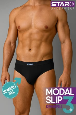 Beru Star 109 Erkek  3'lü Modal Slip Najmaddin