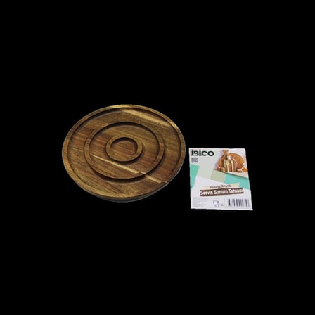Tedar Akasya Ahşap 3 Bölmeli Yuvarlak Servis Tepsisi 20 cm - 50'li Paket Najmaddin