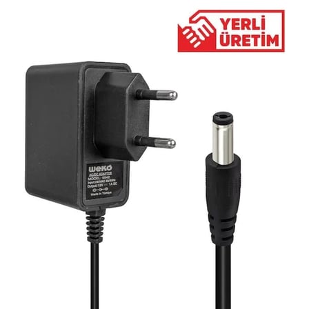 Sh Weko 12 Volt 1 Amper 10 Watt Plastik Kasa Priz Tipi Adaptör (5.5x2.5 Uçlu) Najmaddin