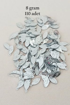 Tedar Oya Abiye Bileklik Kolye Pleksi Metalik Plastik Pul Gümüş Renk 8 gram 110 adet - BNC515 Najmaddin
