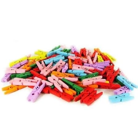 YN 100'lü Renkli Ahşap Mandal 2.5cm (12'li Paket-1200 Adet) Najmaddin