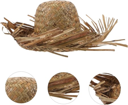 Ticaret Tropikal Parti Naturel Hasır Hawaii Şapkası 13x36 cm Najmaddin