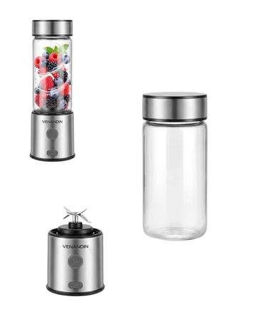 USB Type C Şarjlı Cam Blender 6 Bıçaklı Smoothie ve Shake Blender Najmaddin