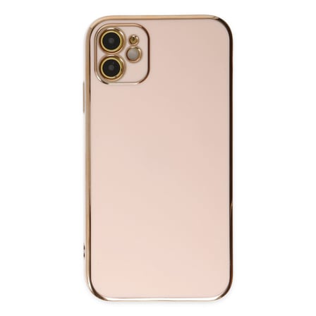 Bez iPhone 12 Kılıf Volet Silikon - Pembe Najmaddin